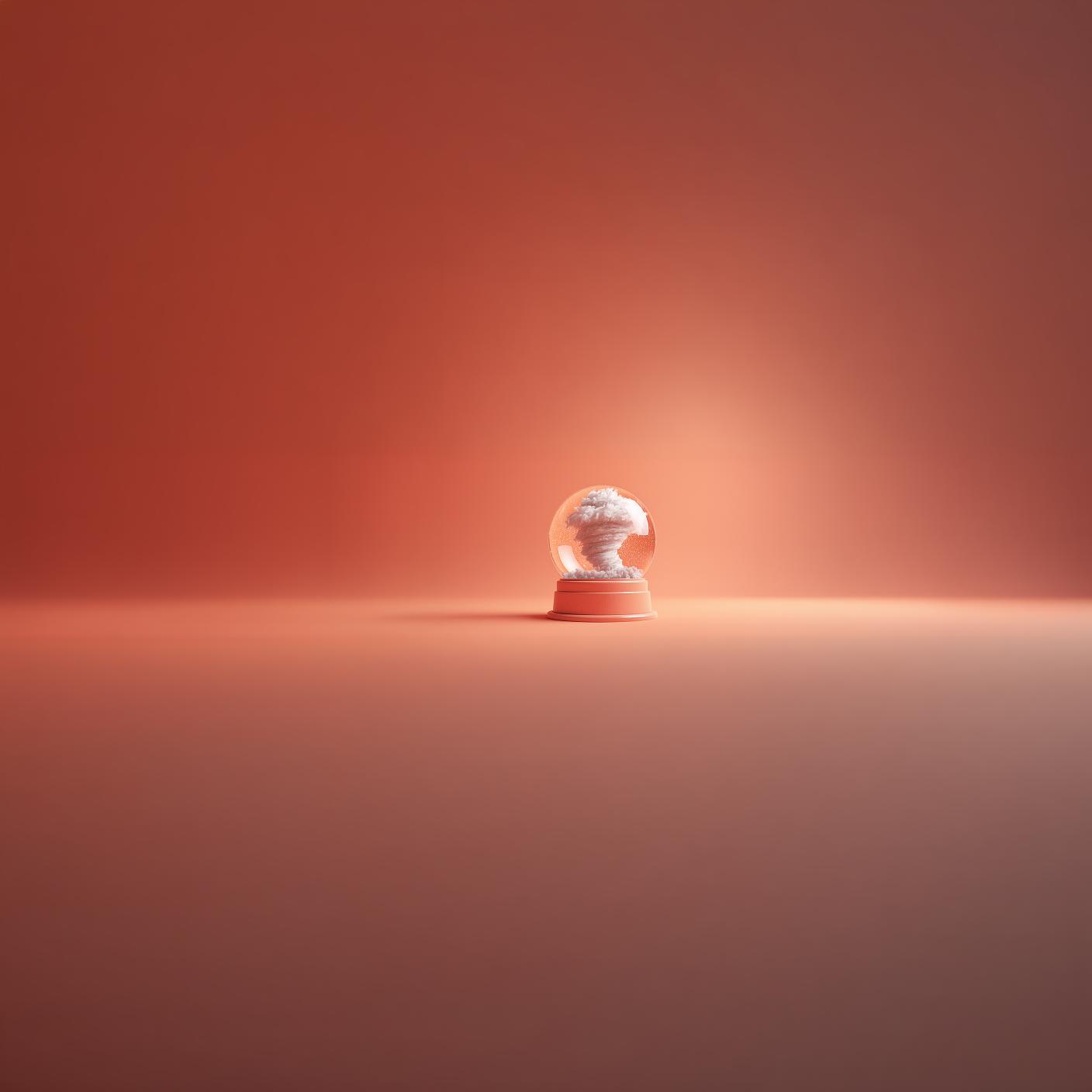 Ball with red ambient background.