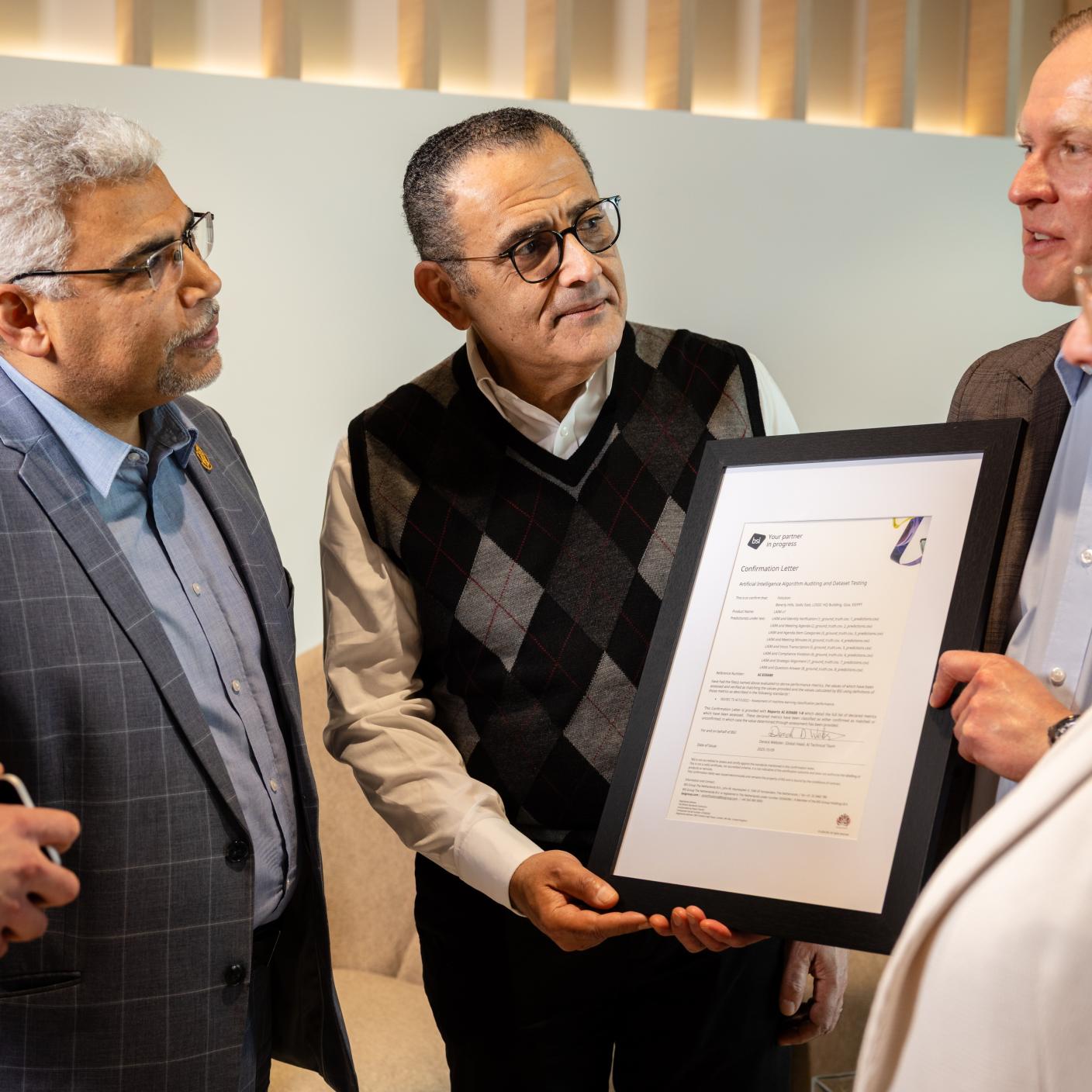 iVolution receiving BSI Letter of Confirmation for completing BSI's AI Performance assessment