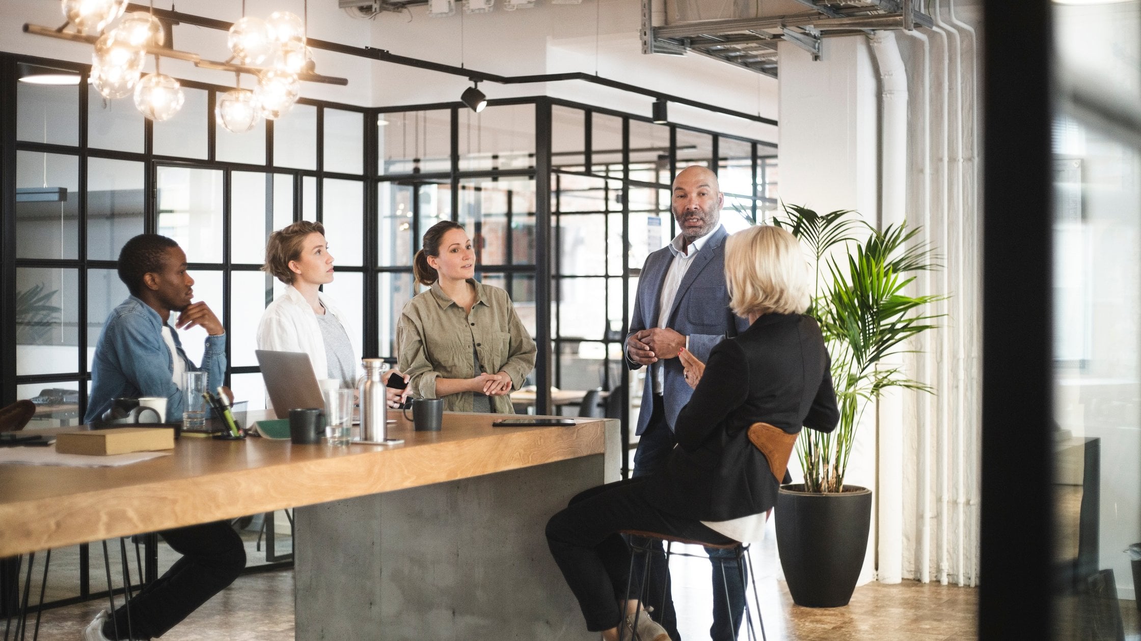 A group of executives in a meeting.